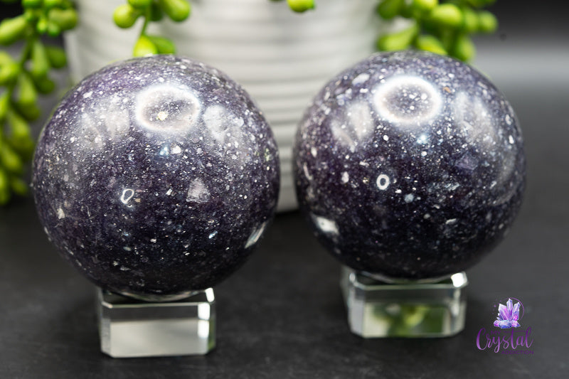 Lepidolite Sphere with Extra Mica - Third Eye Chakra - My Crystal Addiction