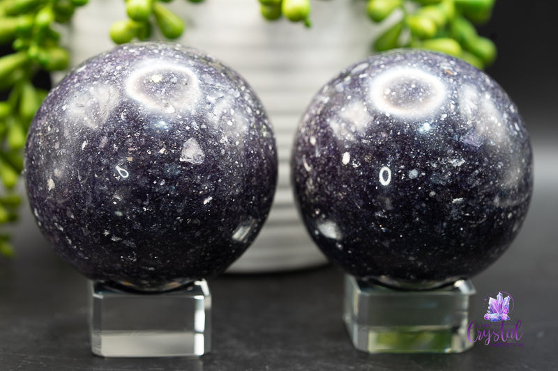 Lepidolite Sphere with Extra Mica - Third Eye Chakra - My Crystal Addiction