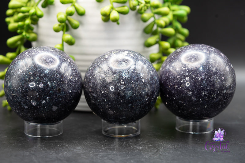 Lepidolite Sphere with Extra Mica - Third Eye Chakra - My Crystal Addiction