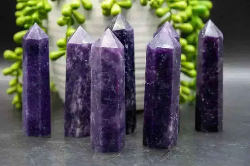 Lepidolite Tower Dark Purple - Third Eye Chakra - My Crystal Addiction
