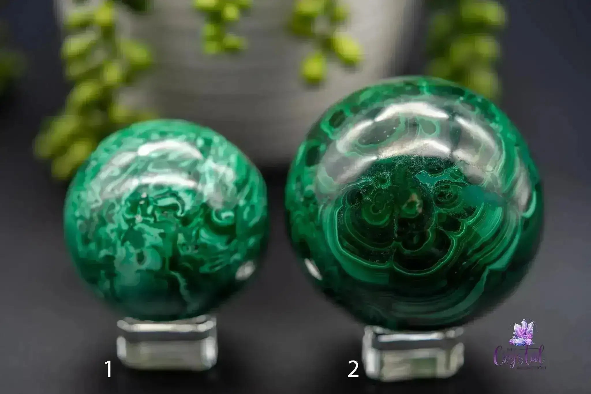 Malachite Sphere - 2.1"- 2.6"/54mm-68mm - My Crystal Addiction