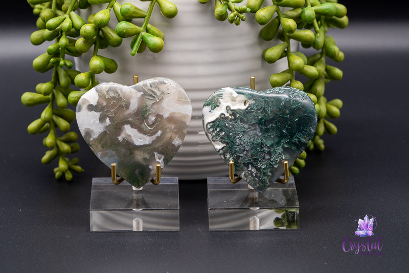 Moss Agate Heart Carving - Heart Chakra - My Crystal Addiction