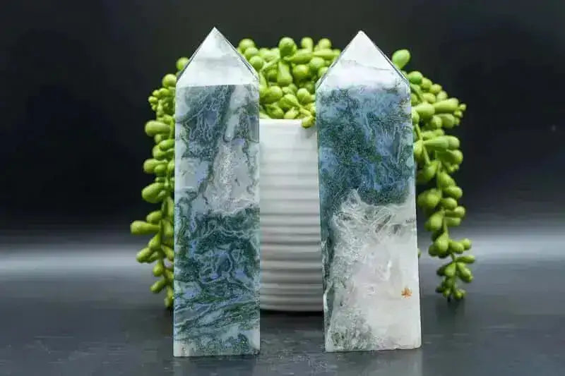 Moss Agate Tower 6" - My Crystal Addiction