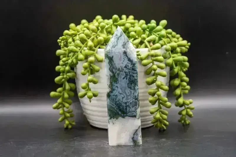 Moss Agate Tower - Heart Chakra - My Crystal Addiction
