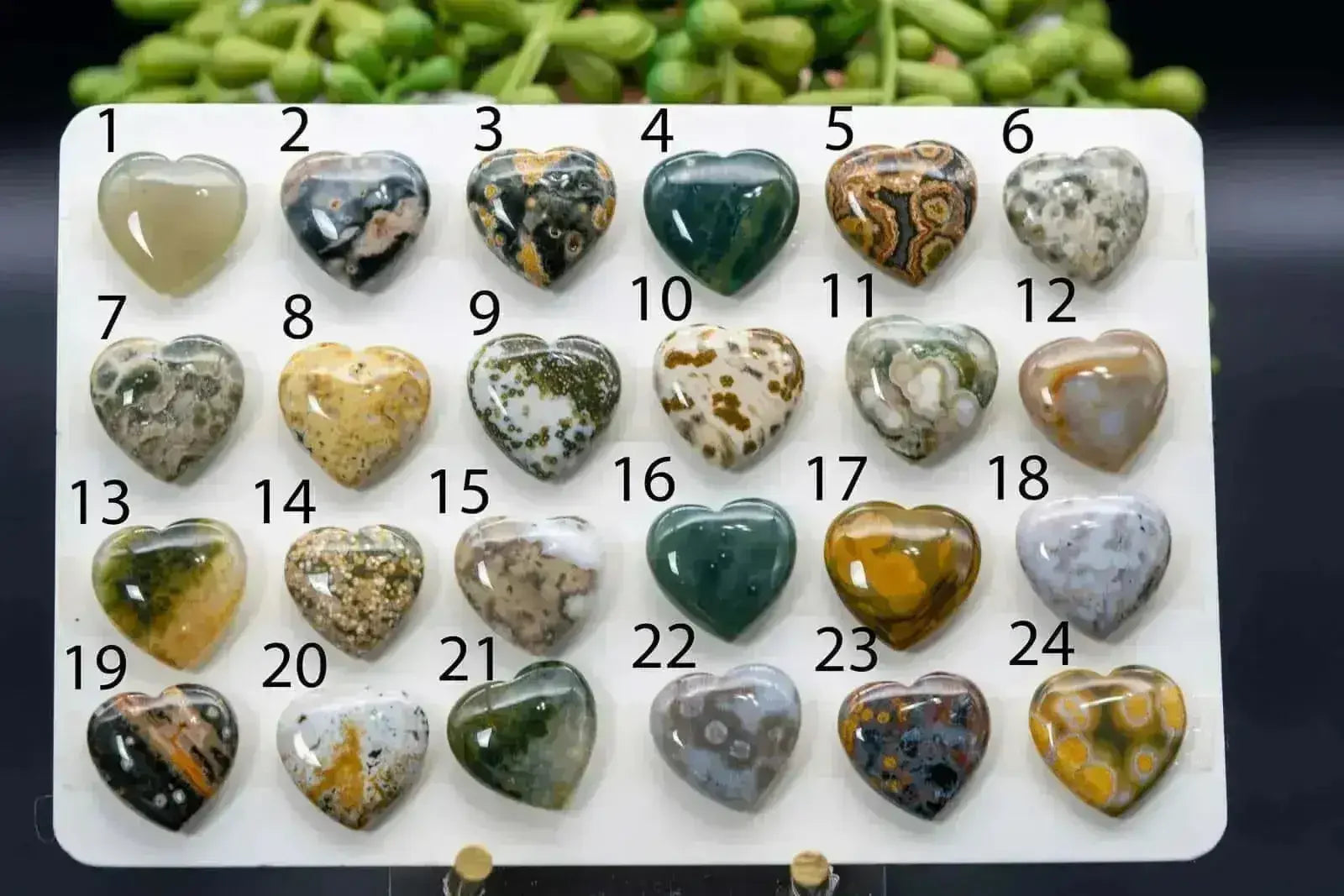 Ocean Jasper - Heart (Old Mine) - Set 1 - My Crystal Addiction