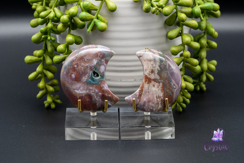 Ocean Jasper Moon Carving - Sacral Chakra - My Crystal Addiction