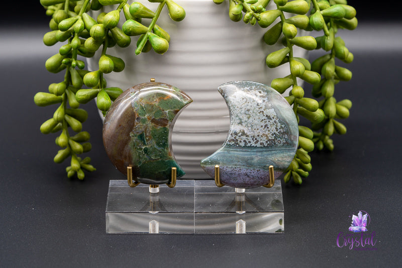 Ocean Jasper Moon Carving - Sacral Chakra - My Crystal Addiction