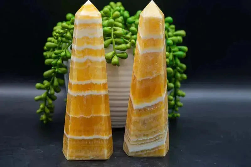Orange Calcite Tower - My Crystal Addiction