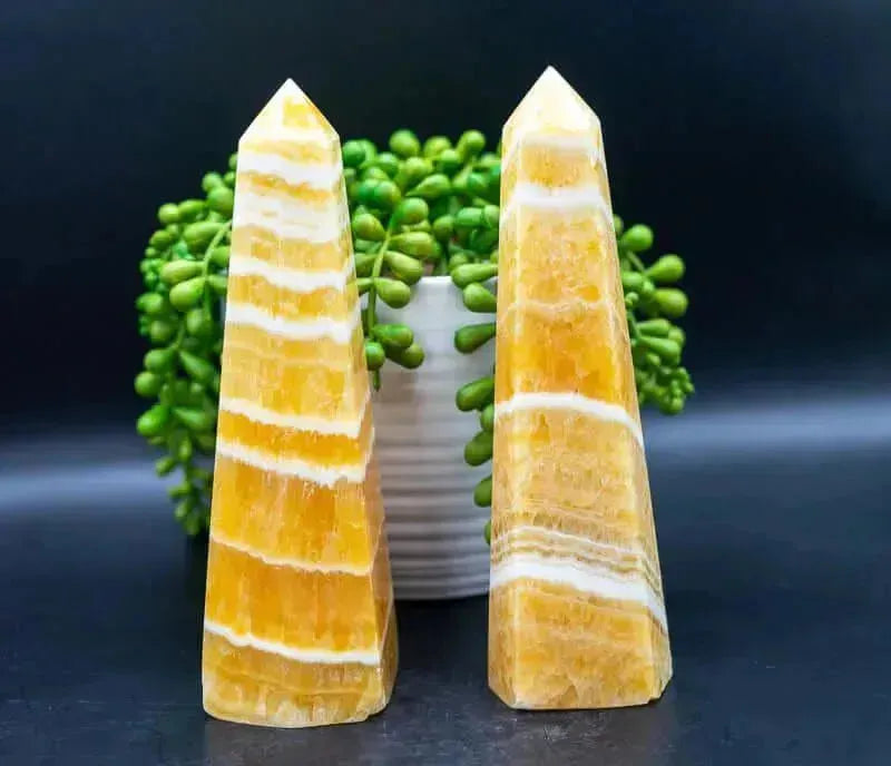 Orange Calcite Tower - My Crystal Addiction