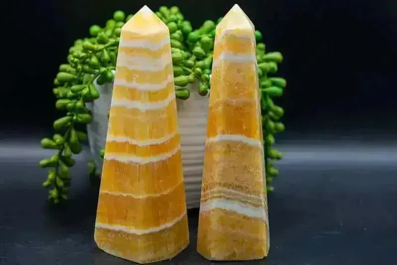 Orange Calcite Tower - My Crystal Addiction