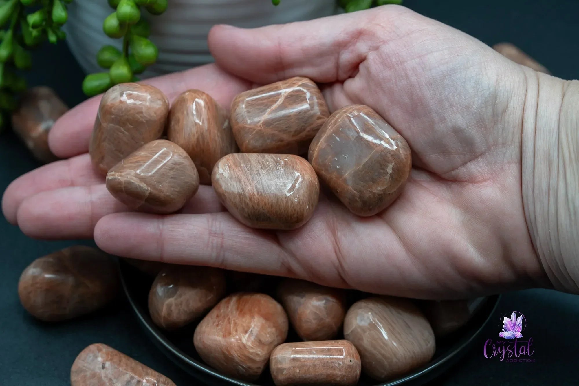 Peach Moonstone Tumble - My Crystal Addiction