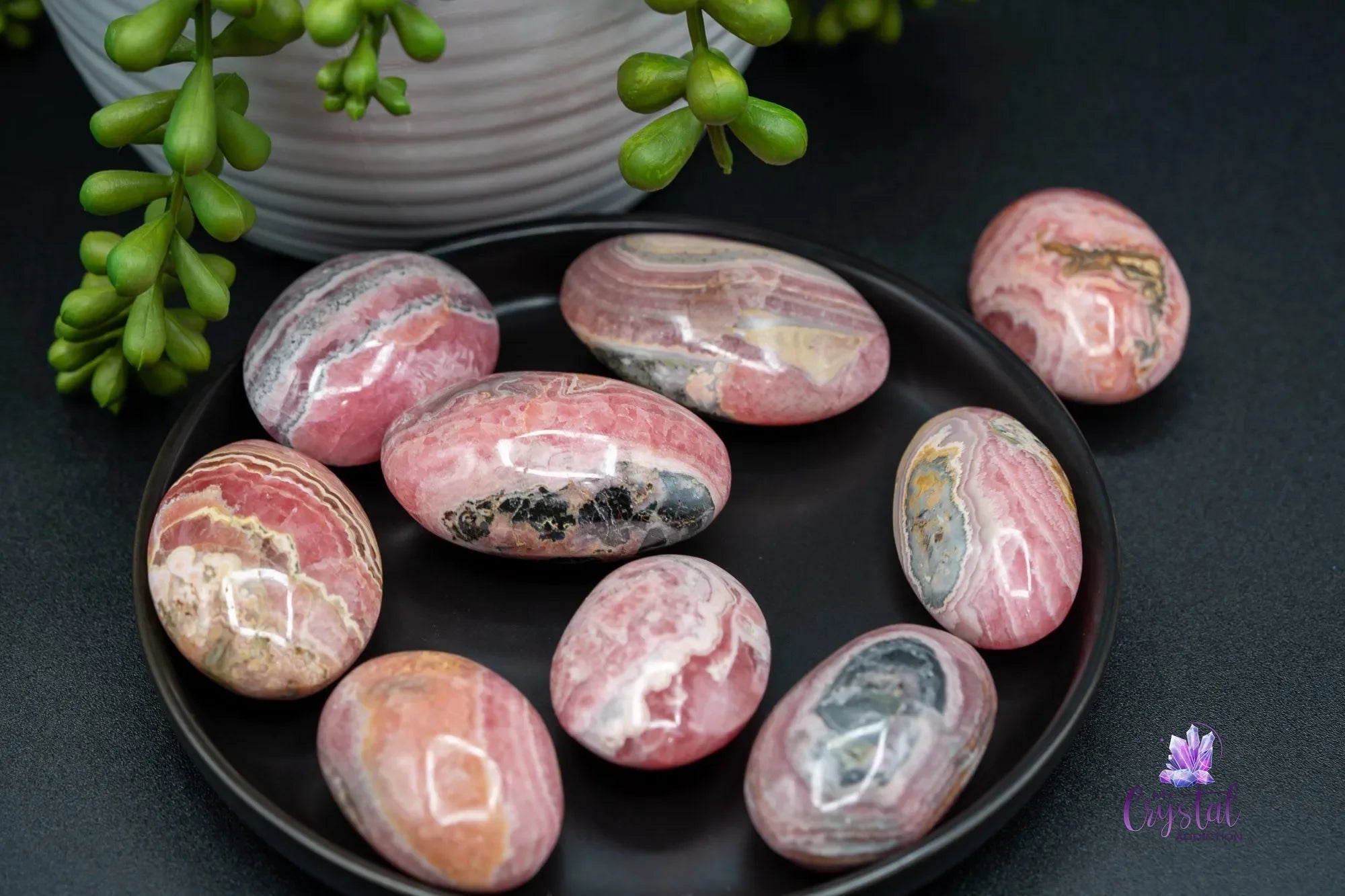 Rhodochrosite Palm Stone - Puffy - My Crystal Addiction