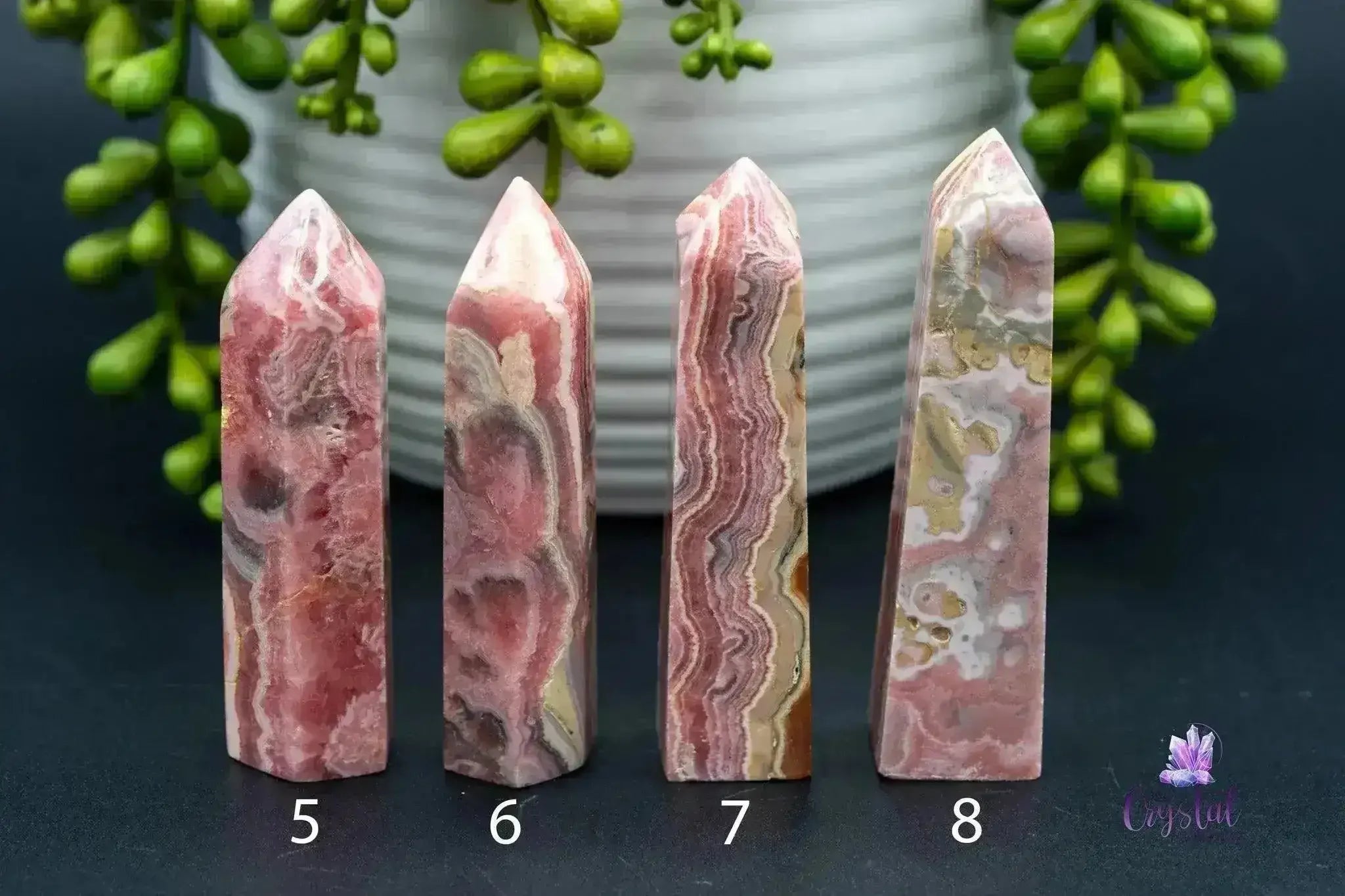 Rhodochrosite Tower 2.7"-3.2"/69mm=81mm - My Crystal Addiction