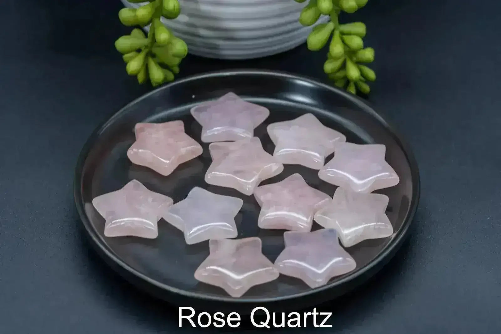 Rose Quartz Star Carving 1" - Peace & Emotional Healing - My Crystal Addiction