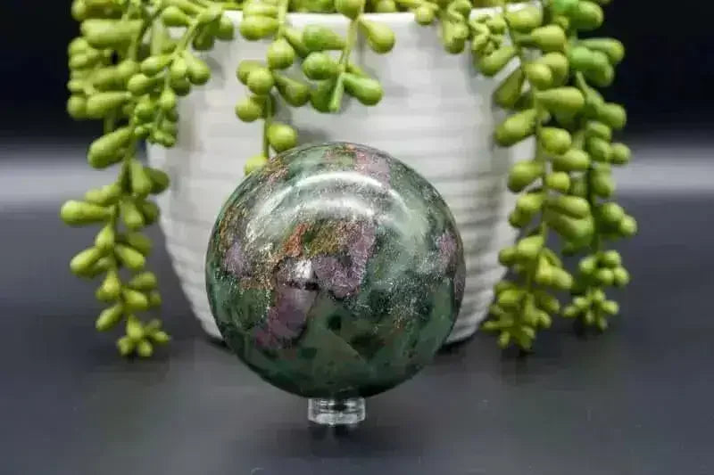Ruby Emerald Sphere 2.8" - Love, Balance & Spiritual Growth - My Crystal Addiction