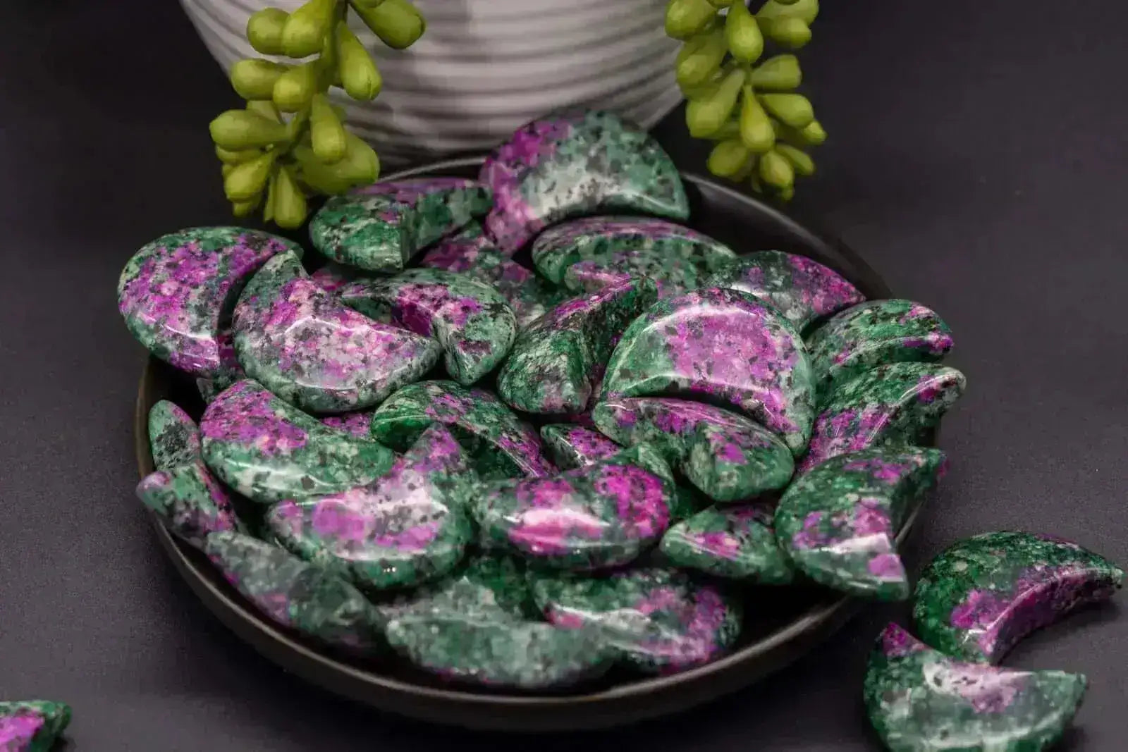 Ruby Zoisite Carving - Moon - My Crystal Addiction