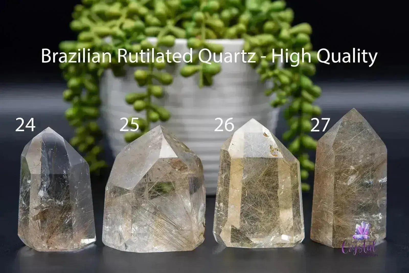 Rutile Quartz Tower 2.7"-3.1"-/70mm-80mm - Brazilian - My Crystal Addiction