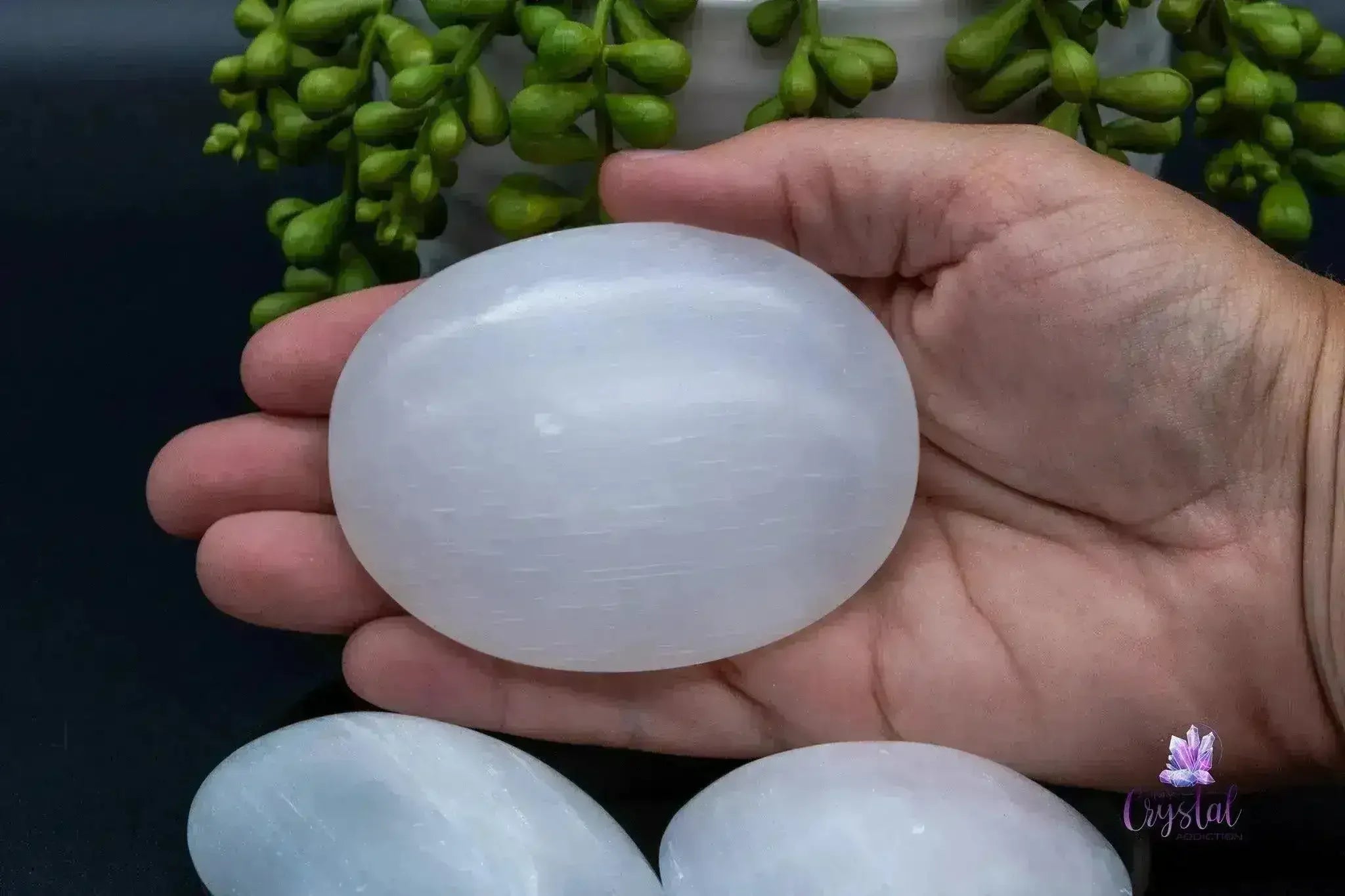 Selenite Palm Stone - 65-79mm - Clarity & Communication - My Crystal Addiction