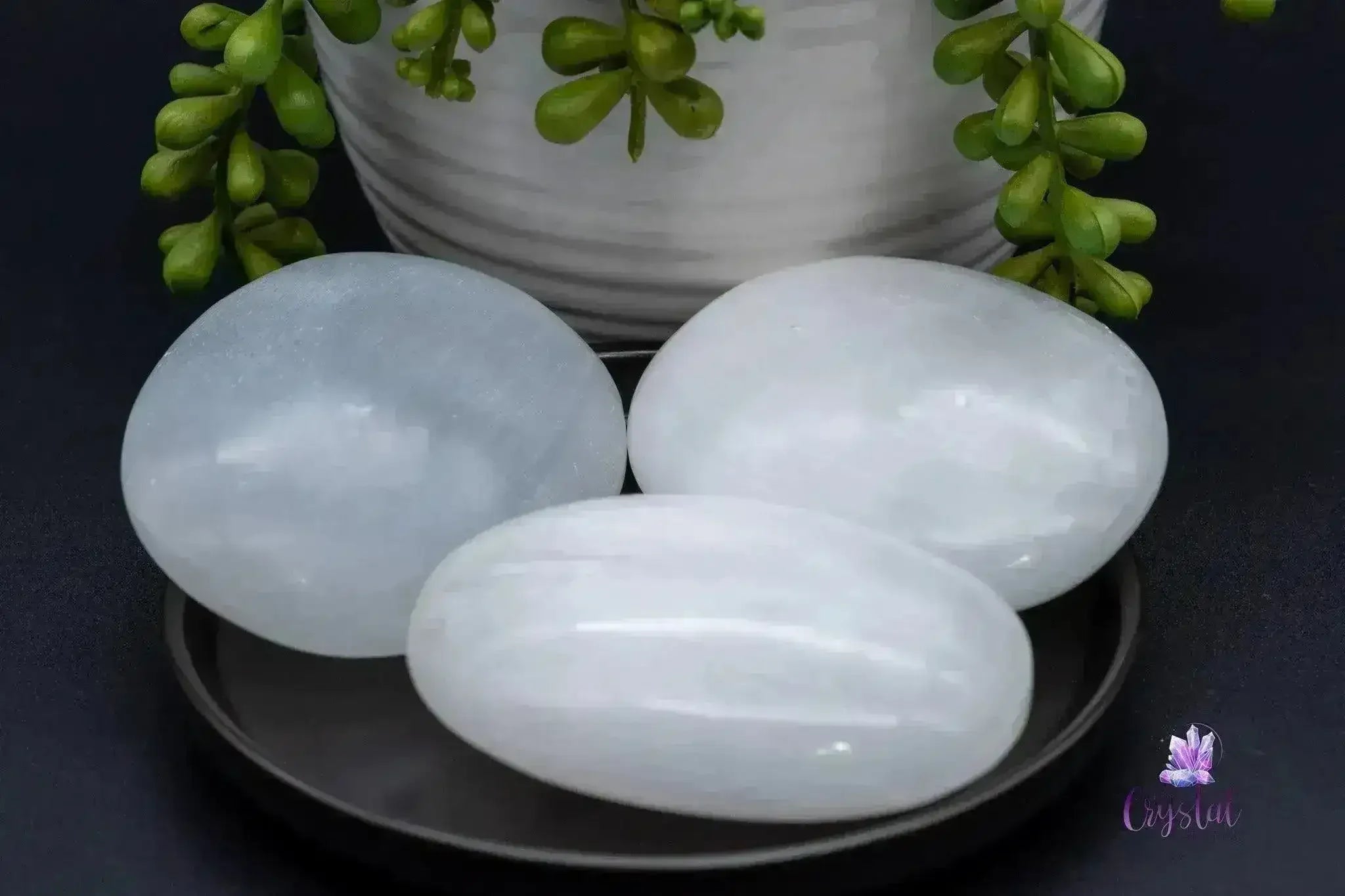 Selenite Palm Stones - My Crystal Addiction