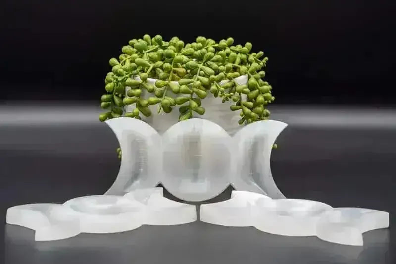 Selenite Triple Moon Goddess Bowl - Peace & Energy Cleansing - My Crystal Addiction