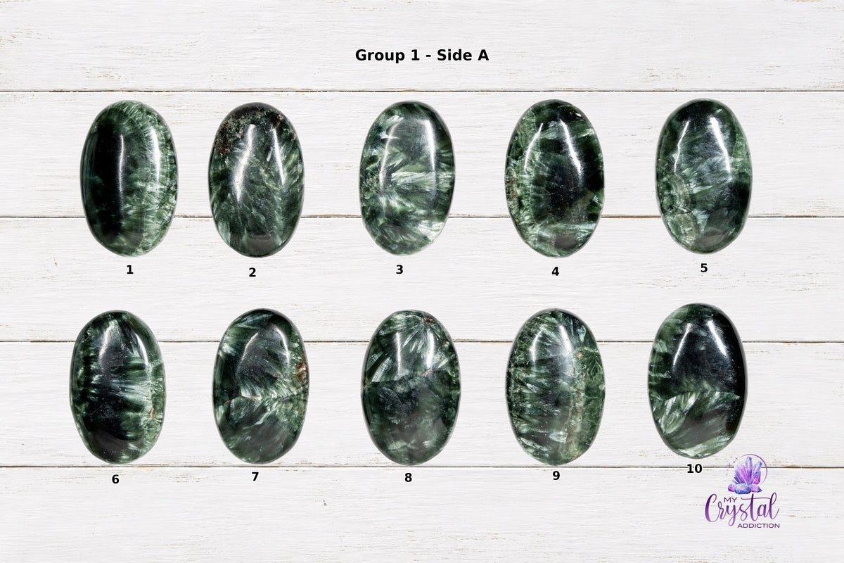 Seraphinite Mini Palms - Grade AA - Heart Chakra - My Crystal Addiction
