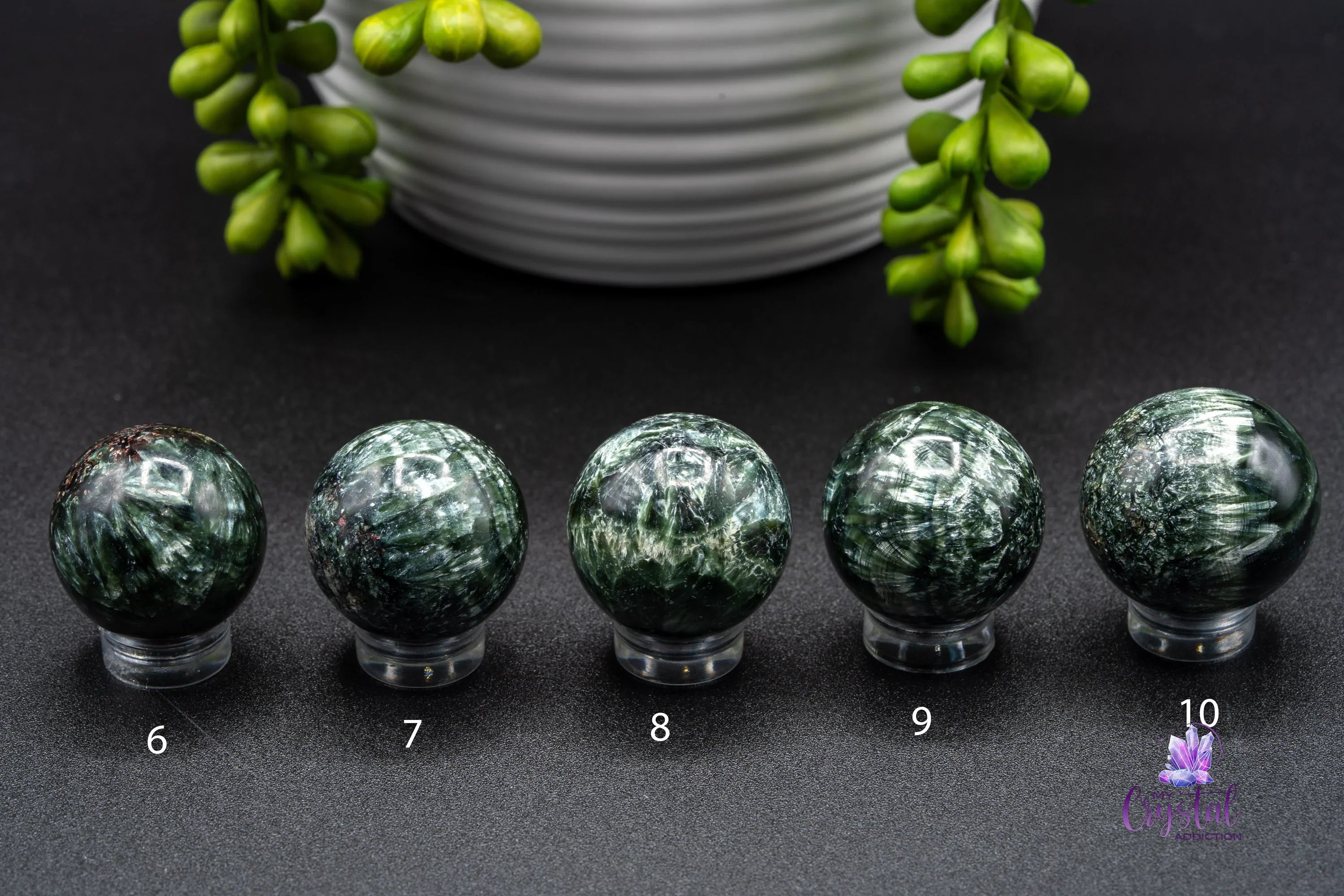 Seraphinite Mini Sphere - Meditation & Divine Guidance - My Crystal Addiction
