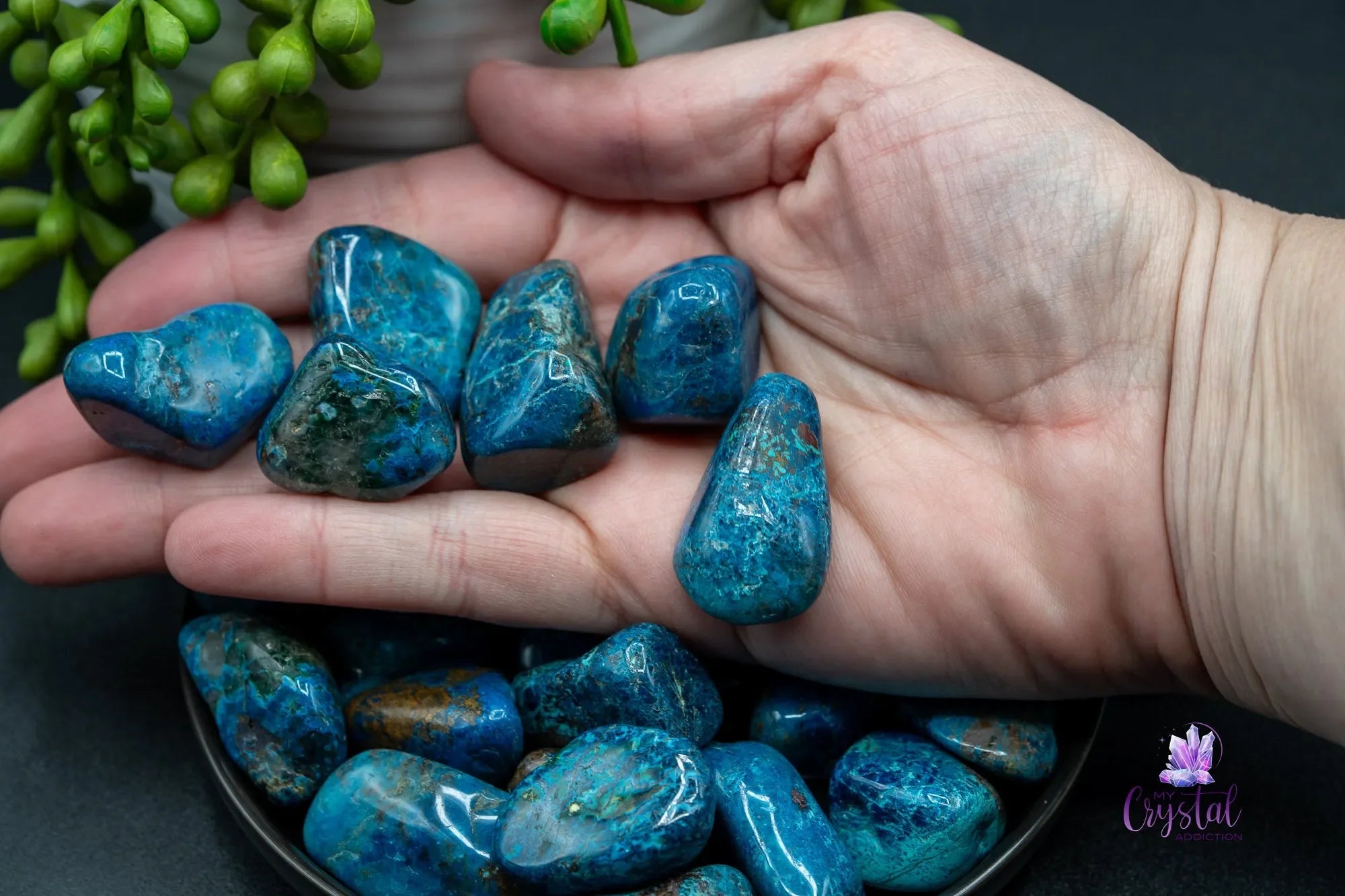 Shattuckite Tumble Stone 20-30mm - Clarity & Insight - My Crystal Addiction
