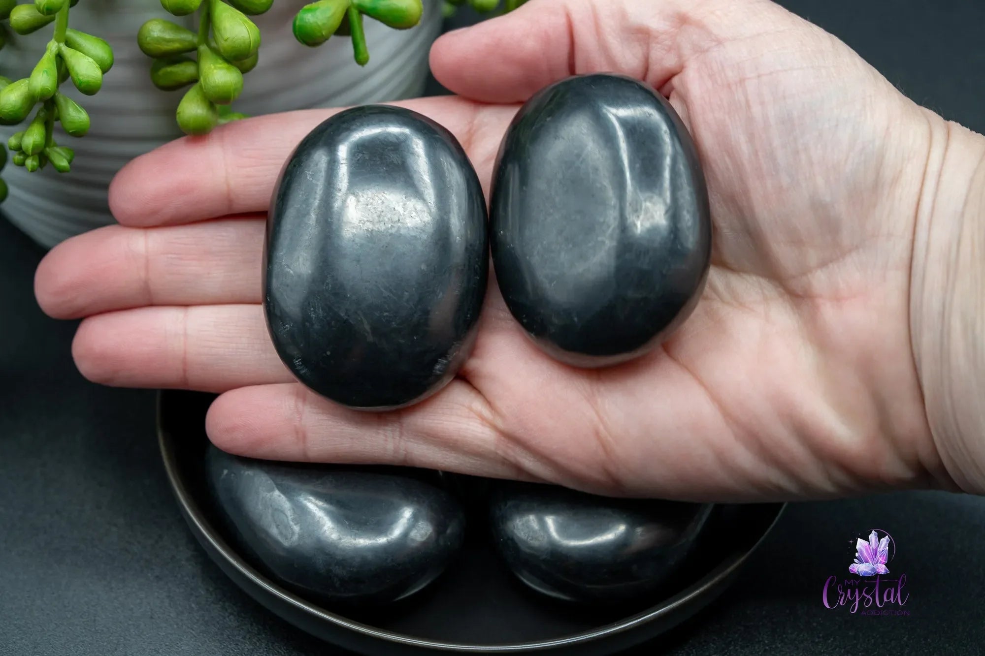 Shungite Palm Stone 50-60mm - Healing Stones - My Crystal Addiction