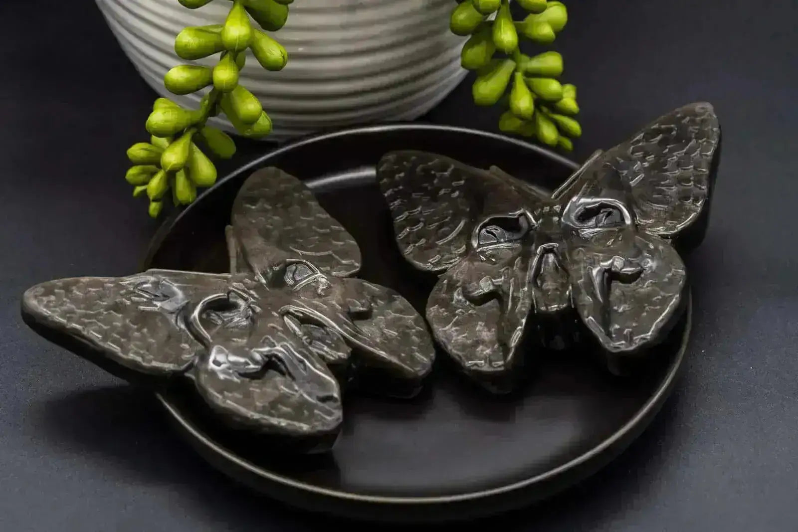 Silver Sheen Obsidian - Skull Butterfly - My Crystal Addiction