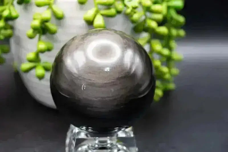 Silver Sheen Obsidian Sphere - 3" - My Crystal Addiction