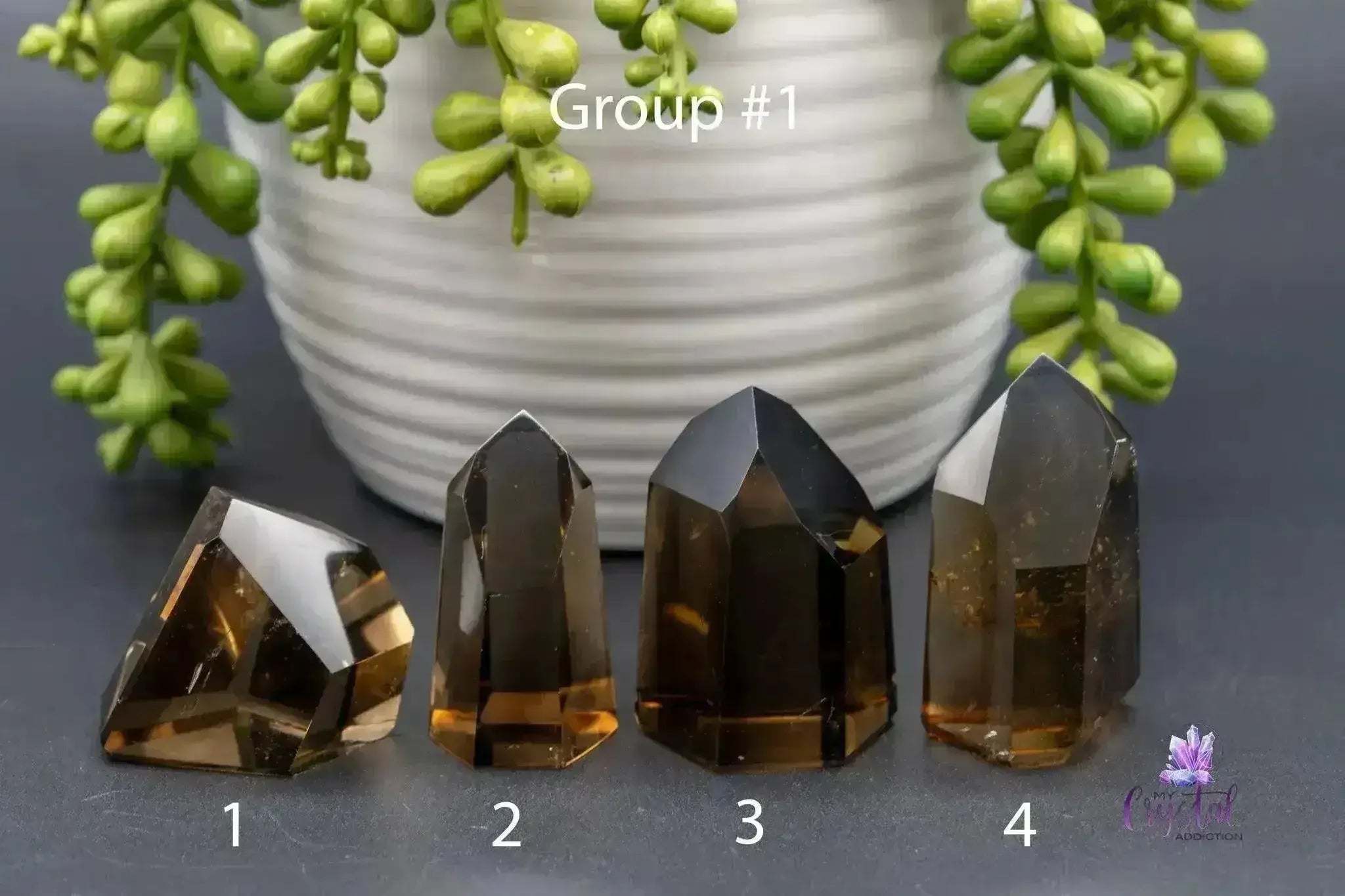 Smoky Citrine Tower 1.3"-3.9"/34-100mm - Brazilian Crystal - My Crystal Addiction