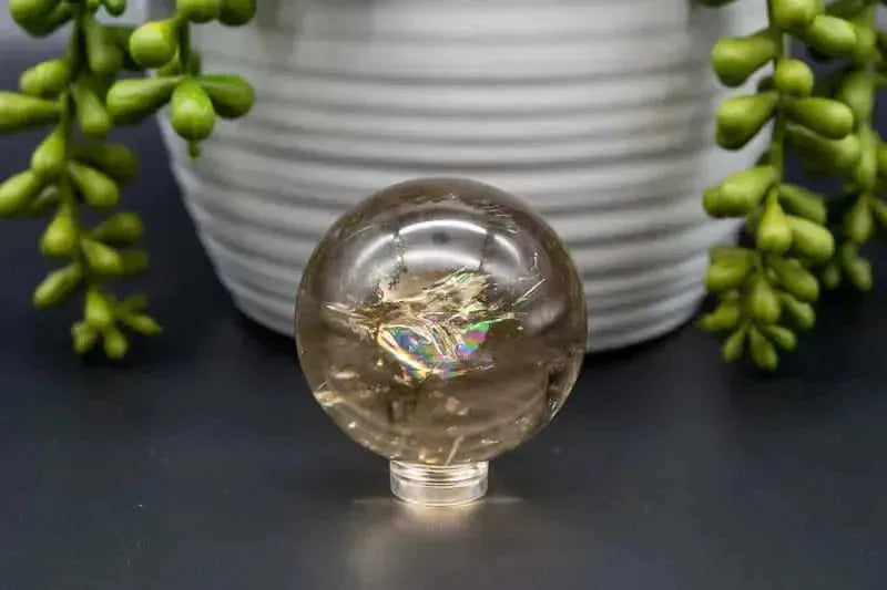 Smoky Quartz Sphere w/Rainbows - 2" - My Crystal Addiction