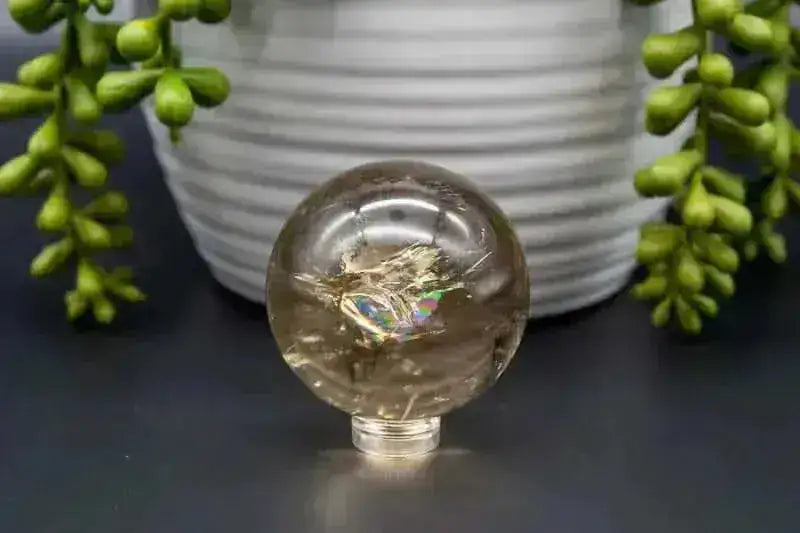 Smoky Quartz Sphere w/Rainbows - 1.8" - My Crystal Addiction