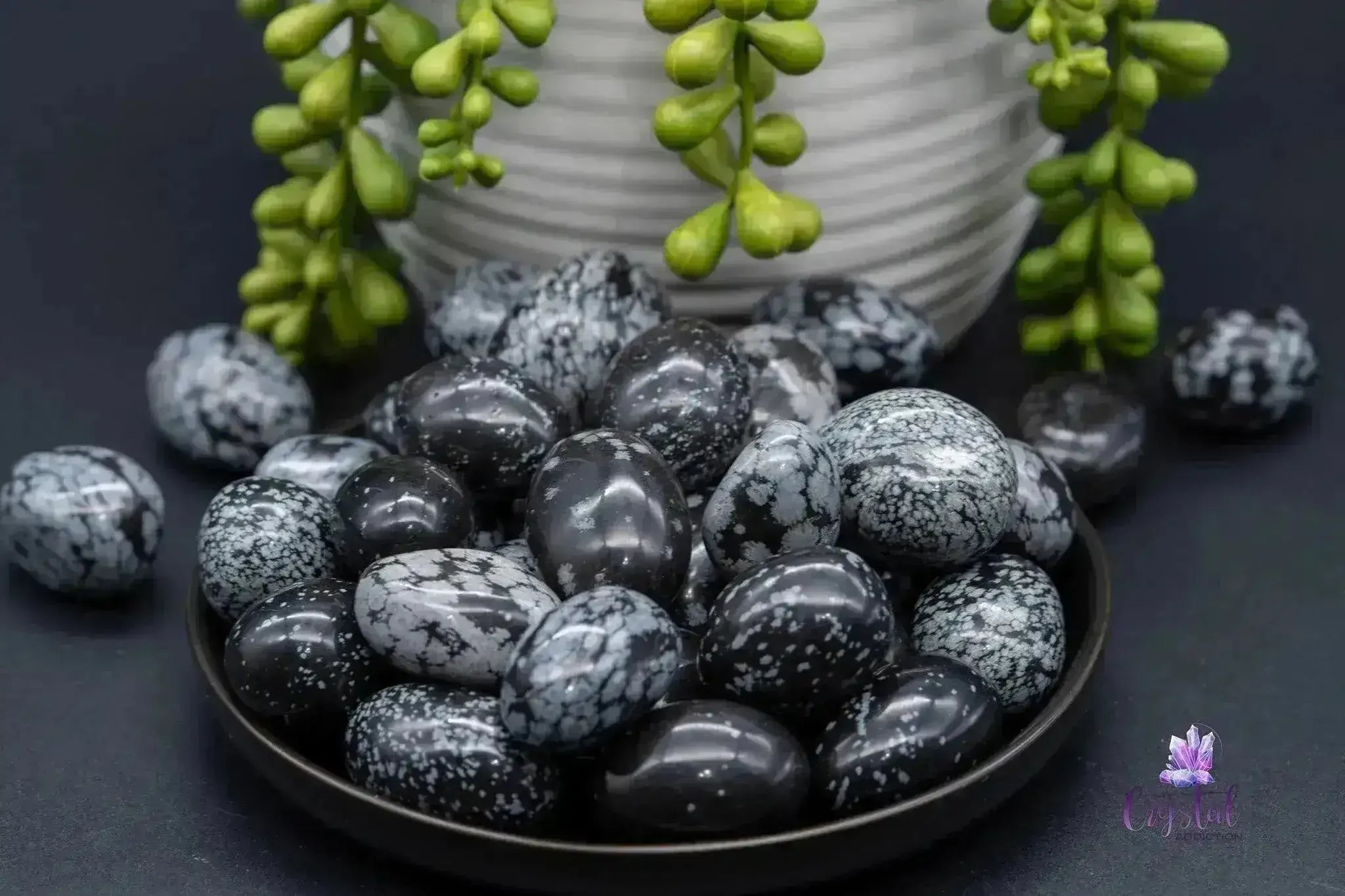 Snowflake Obsidian Tumble Stone - 20-25mm - Single Stone - My Crystal Addiction