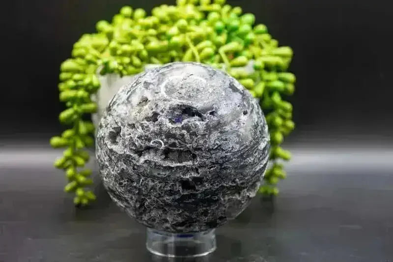 Sphalerite Sphere - Druzy w/Purple Fluorite Inclusions - 4.5" - My Crystal Addiction