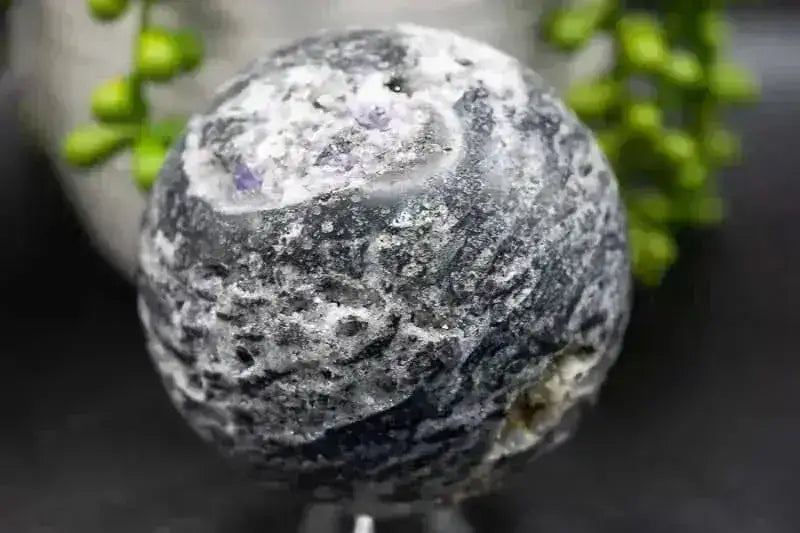 Sphalerite Sphere - Druzy w/Purple Fluorite Inclusions - 3" - My Crystal Addiction