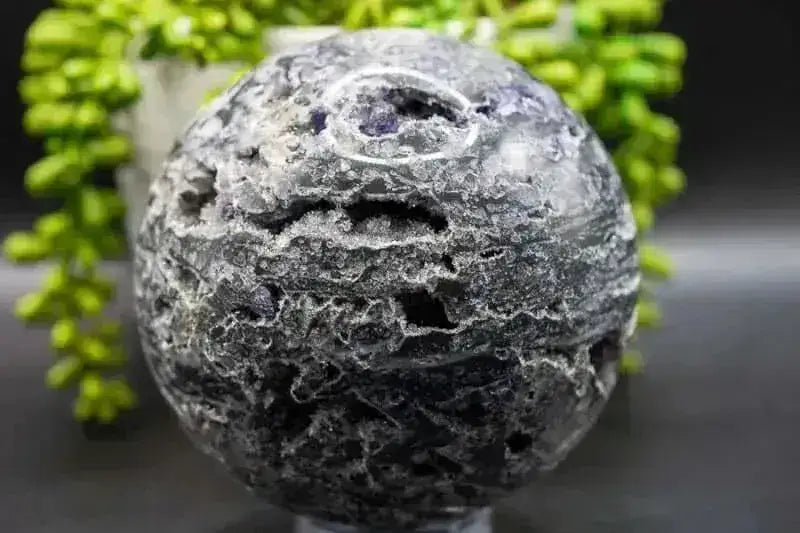 Sphalerite Sphere - Druzy w/Purple Fluorite Inclusions - 4.5" - My Crystal Addiction
