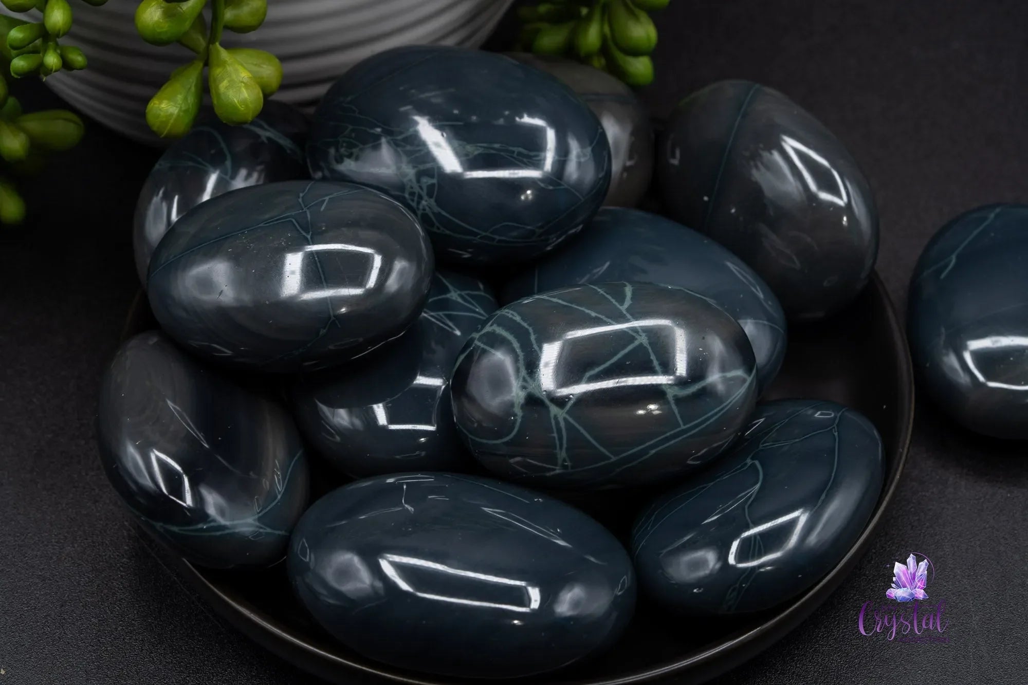 Spiderweb Obsidian Palm Stone - My Crystal Addiction