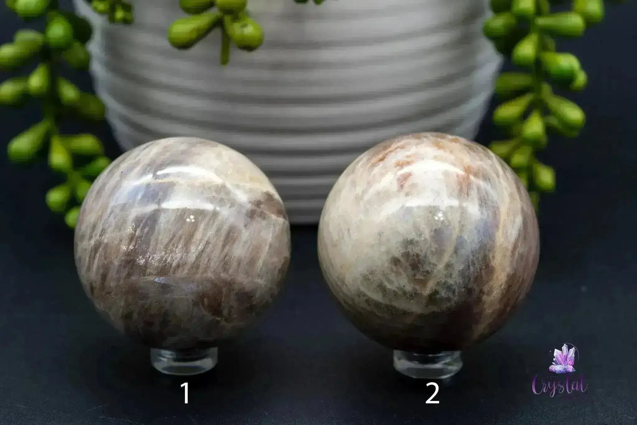 Sunstone Moonstone Spheres - 1.9"-2.1"/50mm-55mm - My Crystal Addiction