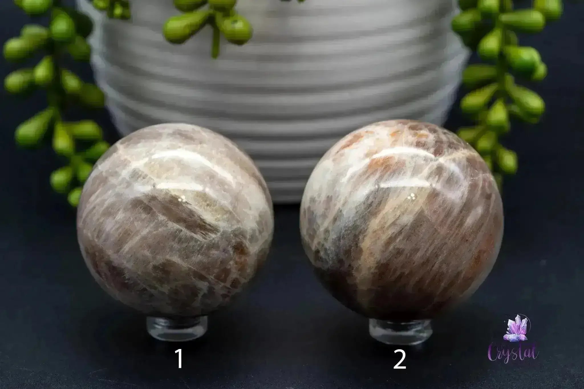 Sunstone Moonstone Spheres - 1.9"-2.1"/50mm-55mm - My Crystal Addiction