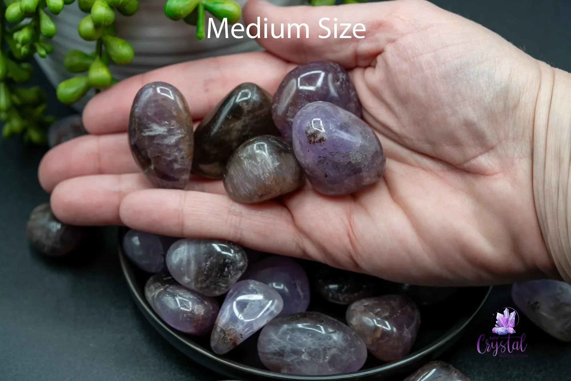 Super Seven Tumbled - Polished Amethyst Cacoxenite Stone - My Crystal Addiction