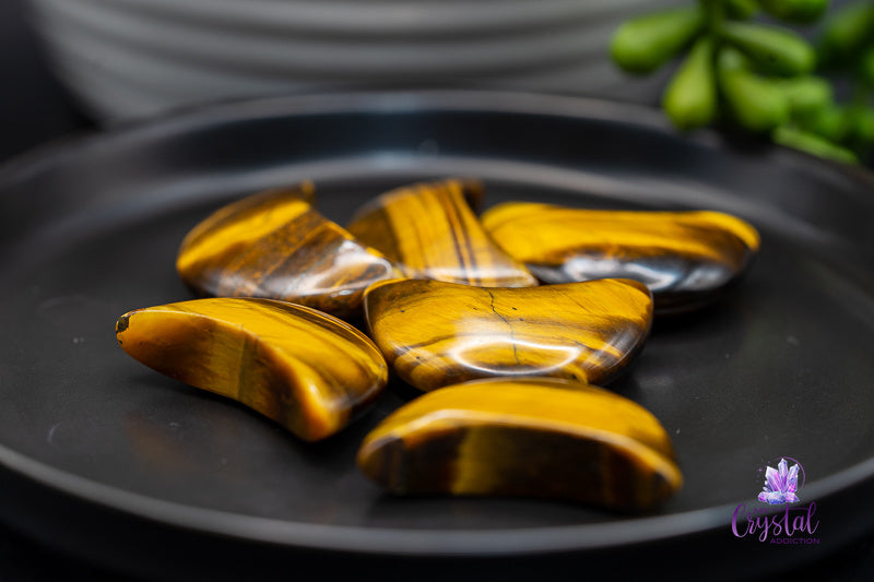 Tiger's Eye Moon Carving - Solar Plexus Chakra - My Crystal Addiction