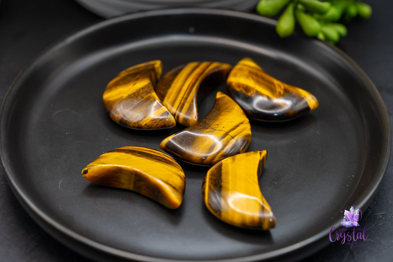 Tiger's Eye Moon Carving - Solar Plexus Chakra - My Crystal Addiction