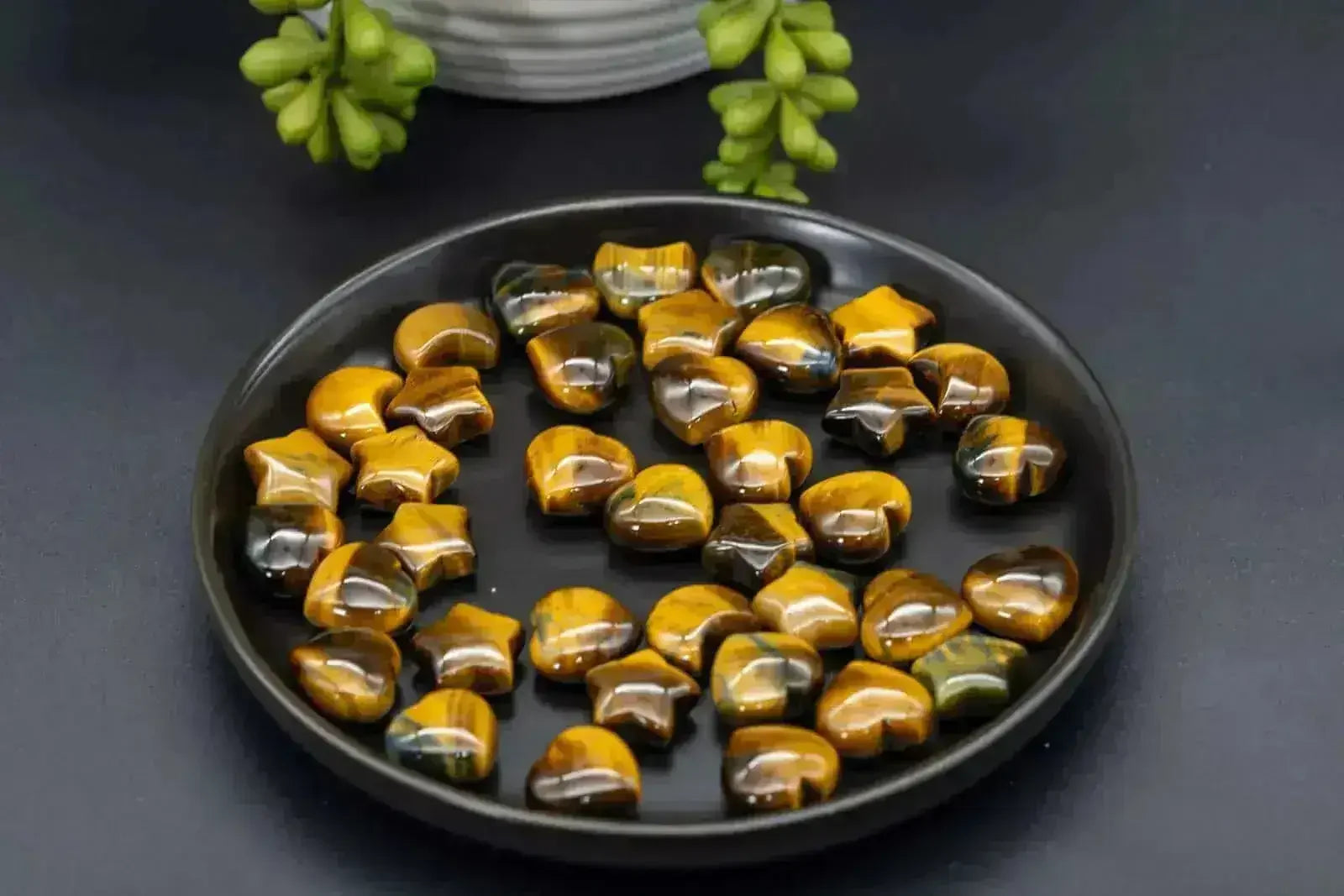 Tigers Eye Carving - Heart / Moon / Star 0.50" - My Crystal Addiction