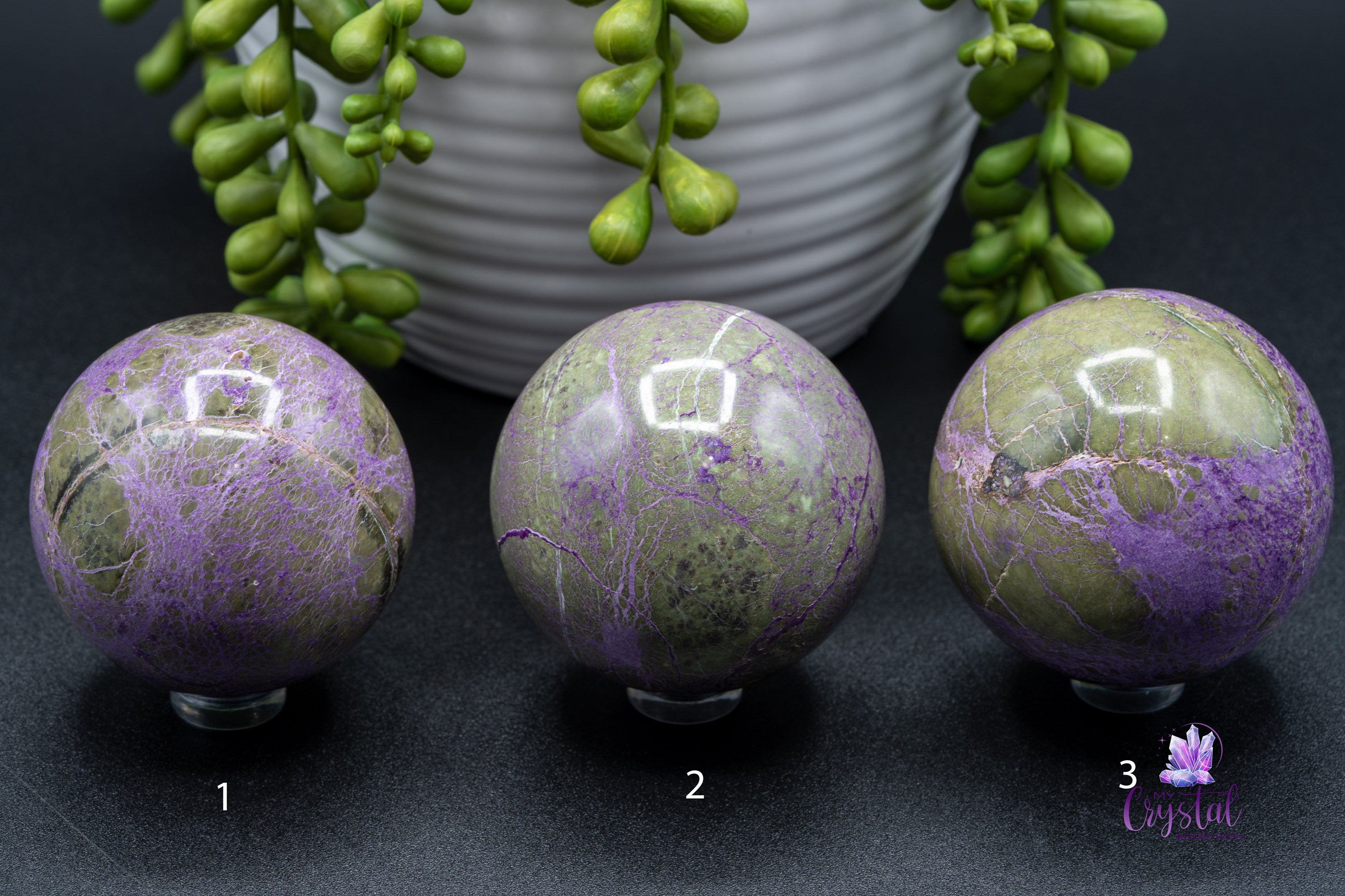 Stichtite | Atlantasite Sphere - My Crystal Addiction