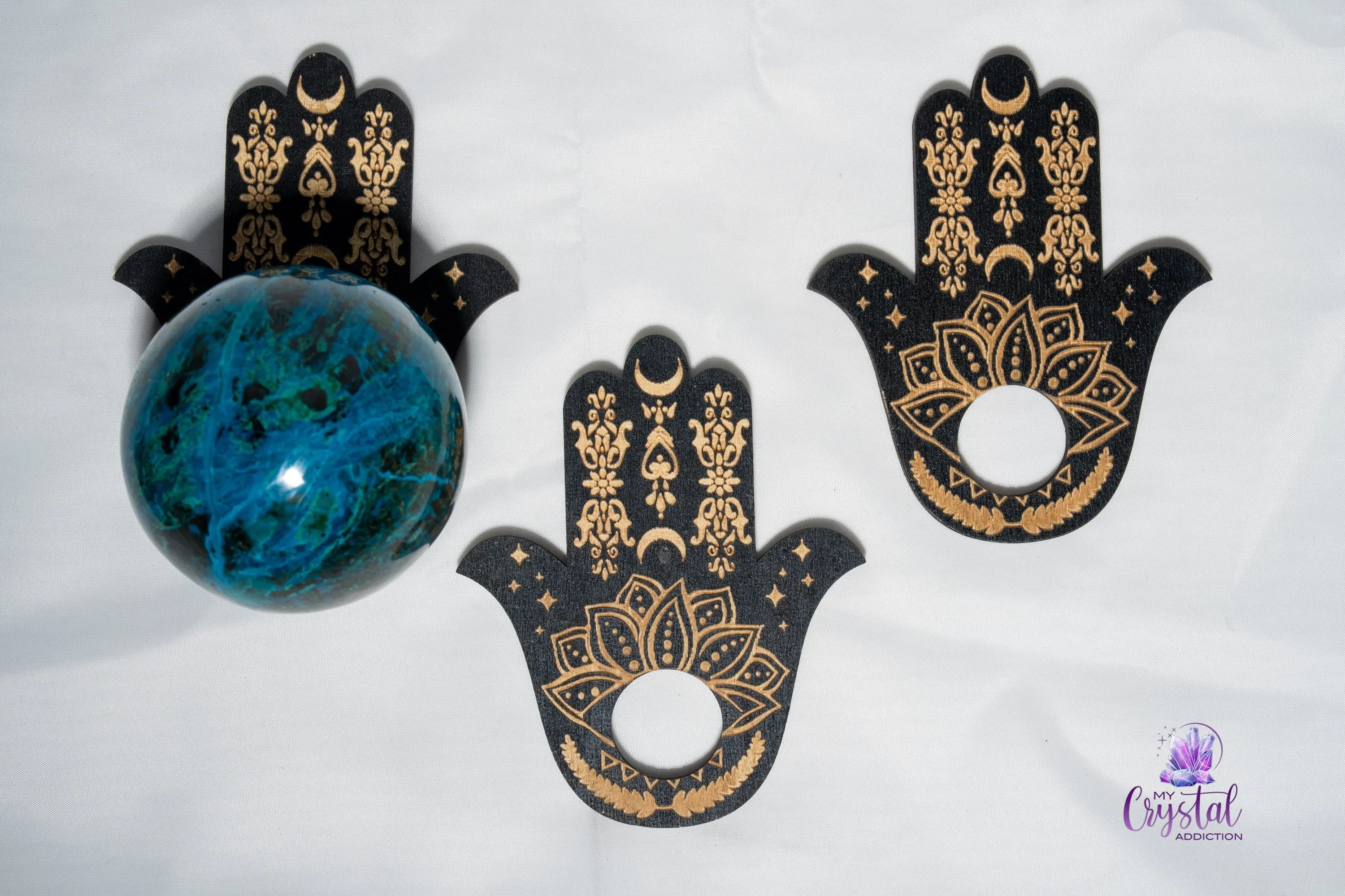 Hamsa Sphere Stand - My Crystal Addiction