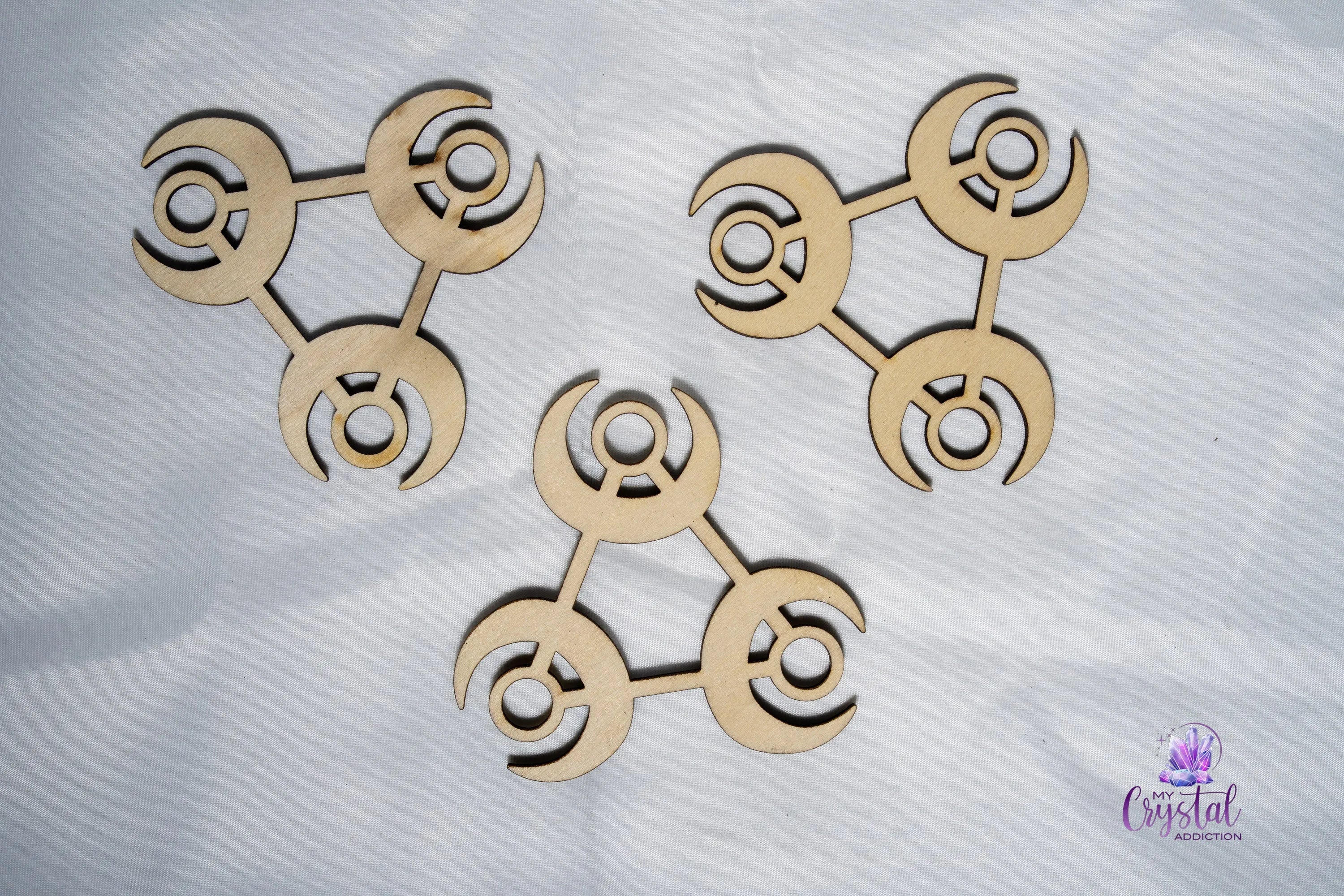 Triple Moon Sphere Stand - Sacred Geometry - My Crystal Addiction