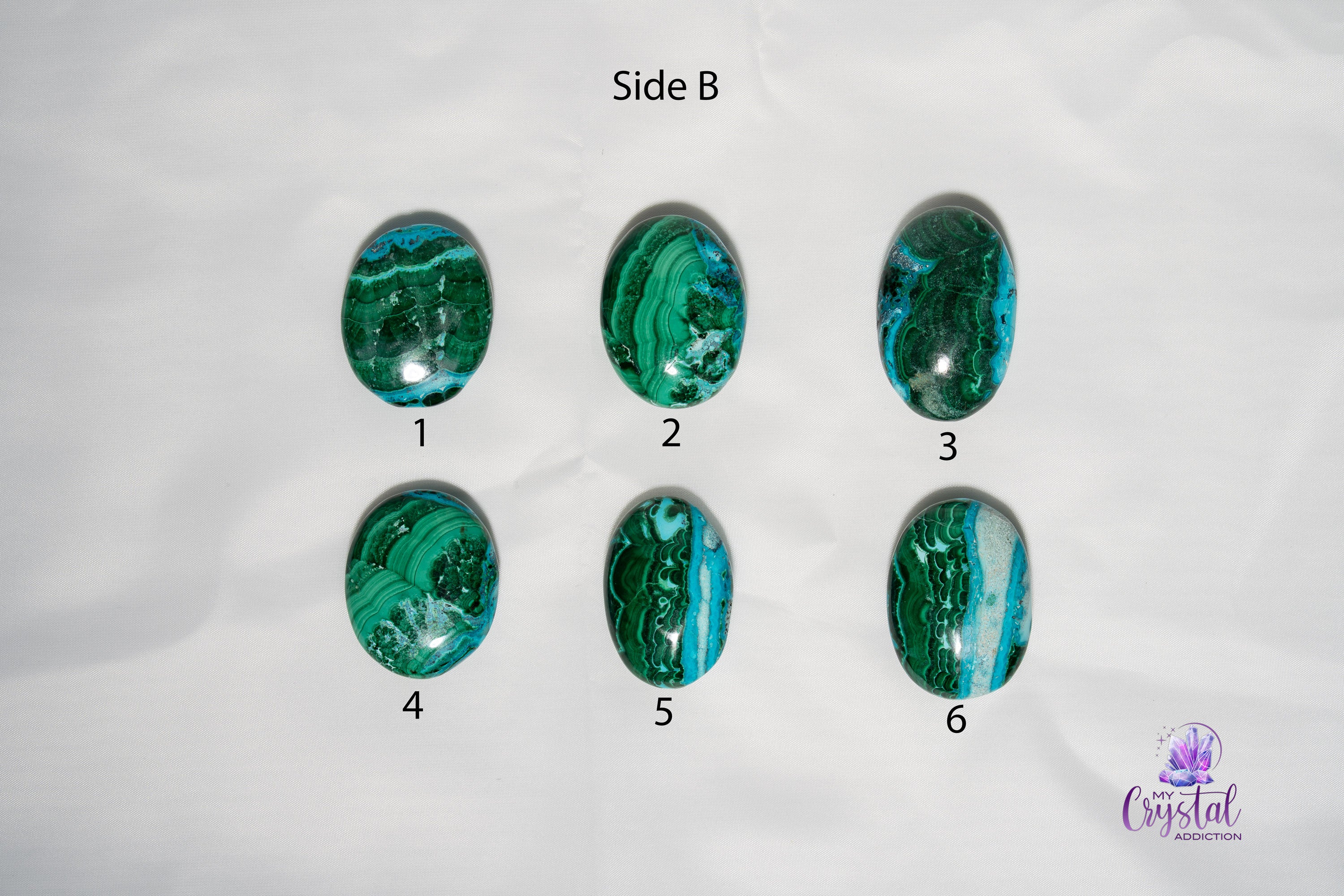High Quality Malacolla Mini Palm Stone - Malachite & Chrysocolla - My Crystal Addiction