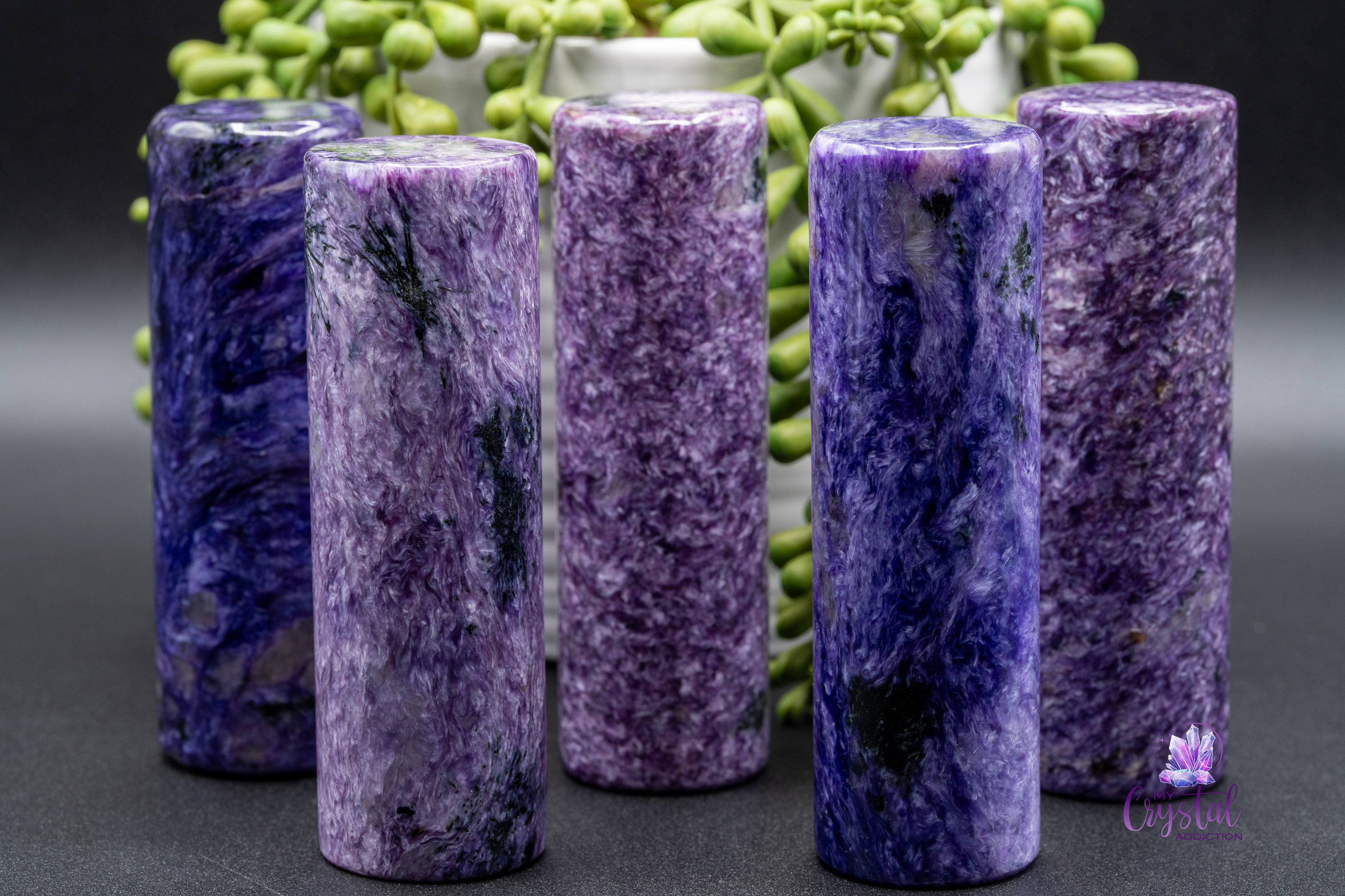 Close-up of Charoite Cylinder 1