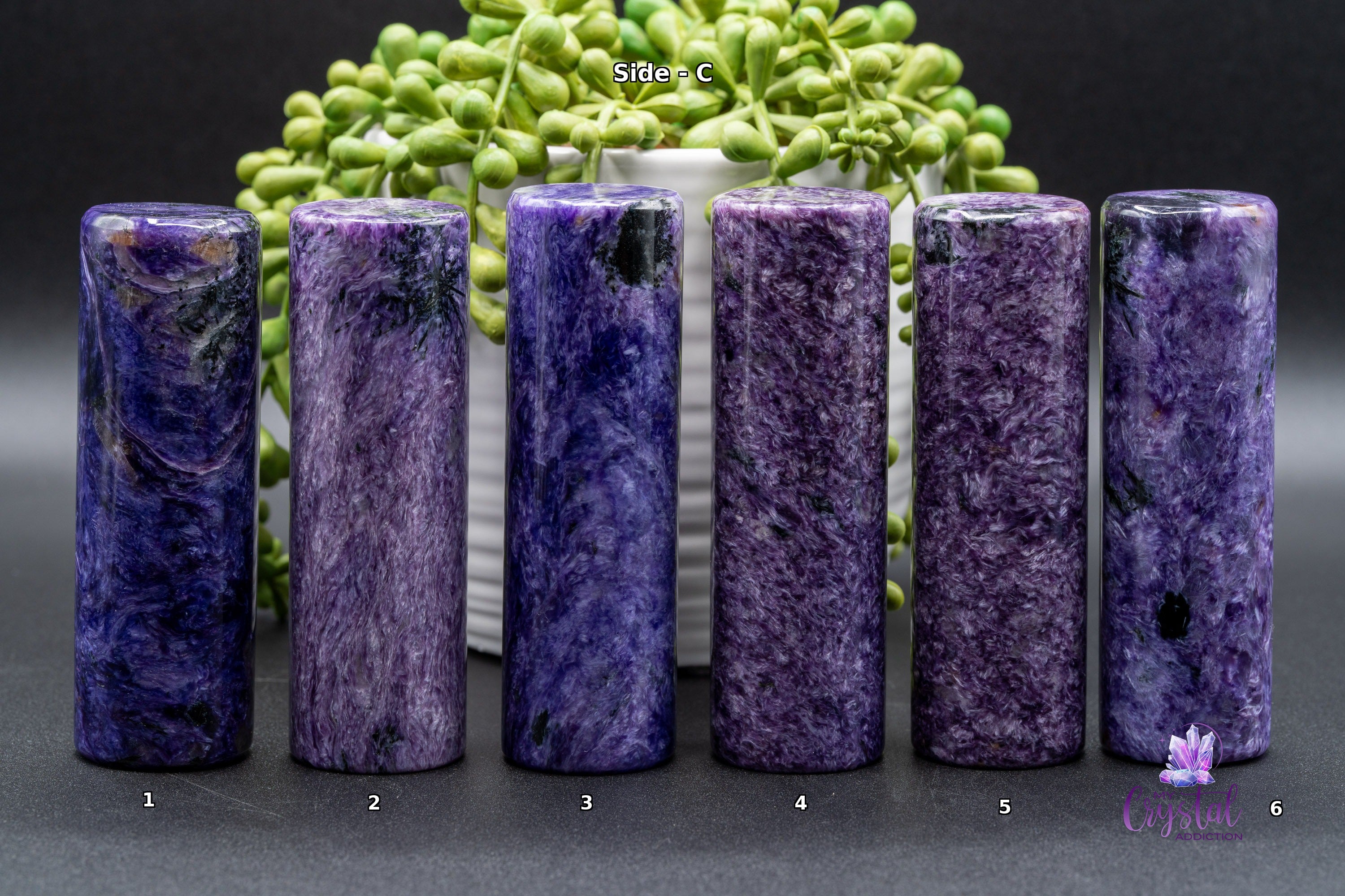 Close-up of Charoite Cylinder 4